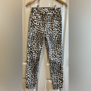 Good American Good Waist Snow Leopard Animal Print Cropped‎ Skinny Stretchy 0/24